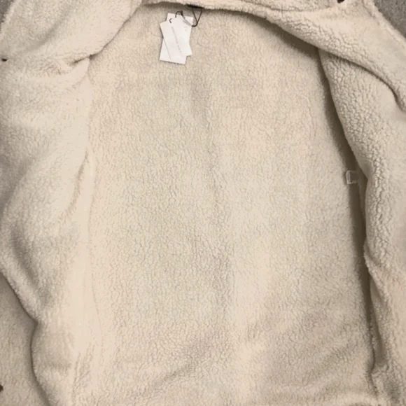 Something Navy Faux Fur Plaid Teddy Trucker Coat - Picture 8 of 12